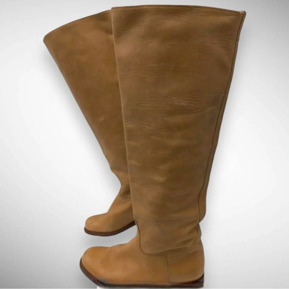 SENDRA Women's Tan Leather Tall Riding Boots Size 6.5 | EUC